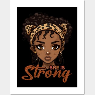 She is Strong, Black Girl, Black Queen, Black Woman, Black History Posters and Art